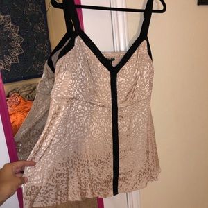 Torrid size 3 leopard print champagne top NWT
